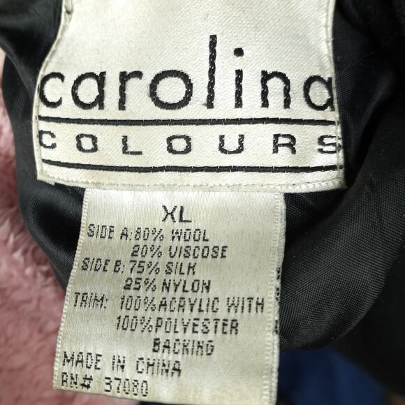 Wool and Silk Reversable Coat with Faux Fur - XL - CAROLINA COLORS - Picture 9 of 10